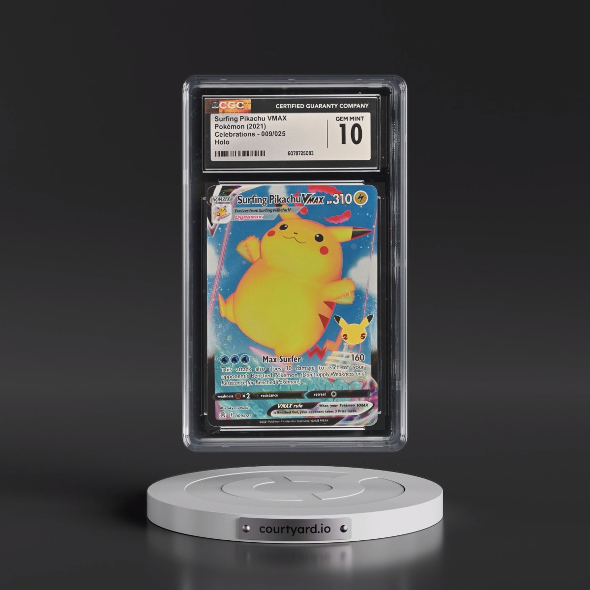 2021 Surfing Pikachu VMAX - Pokémon Celebrations CGC 10 GEM MINT